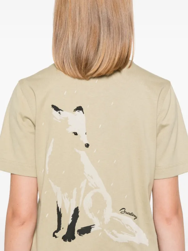 【送料&関税込】Burberry Fox T-shirt Burberry fox-print Cotton T-shirt | Brown | FARFETCH