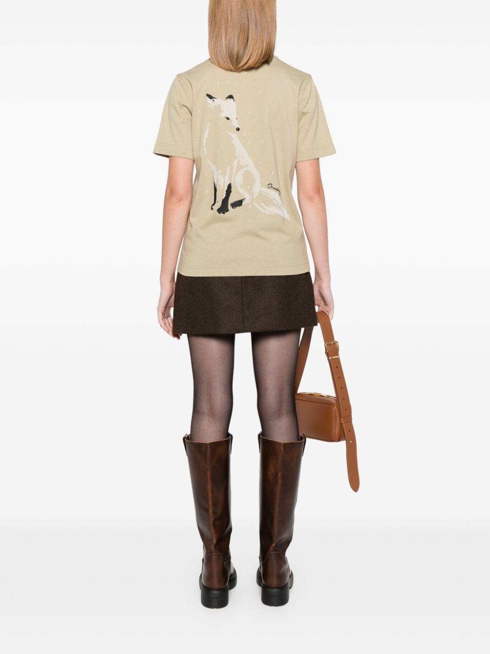 Burberry T-shirt met vossenprint - Groen