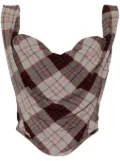 Vivienne Westwood plaid-check corset top - Brown