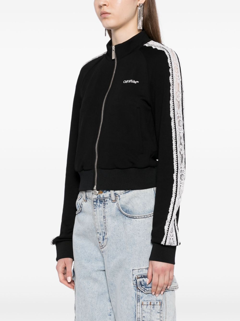 Off-White lace logo-print track jacket Women