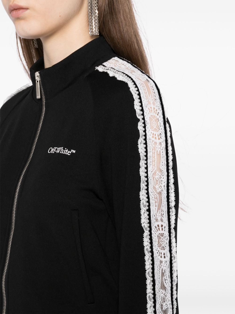 Off-White lace logo-print track jacket Women