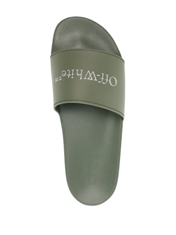 Off-White Bookish Sliders | Green | FARFETCH