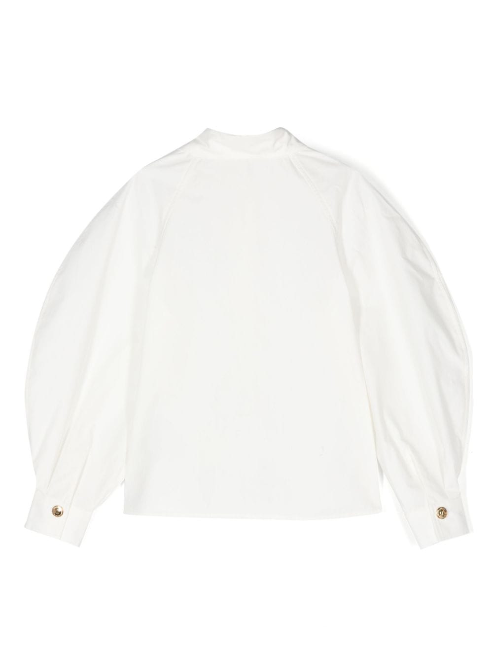 Shop Elisabetta Franchi La Mia Bambina Cotton Shirt In Neutrals