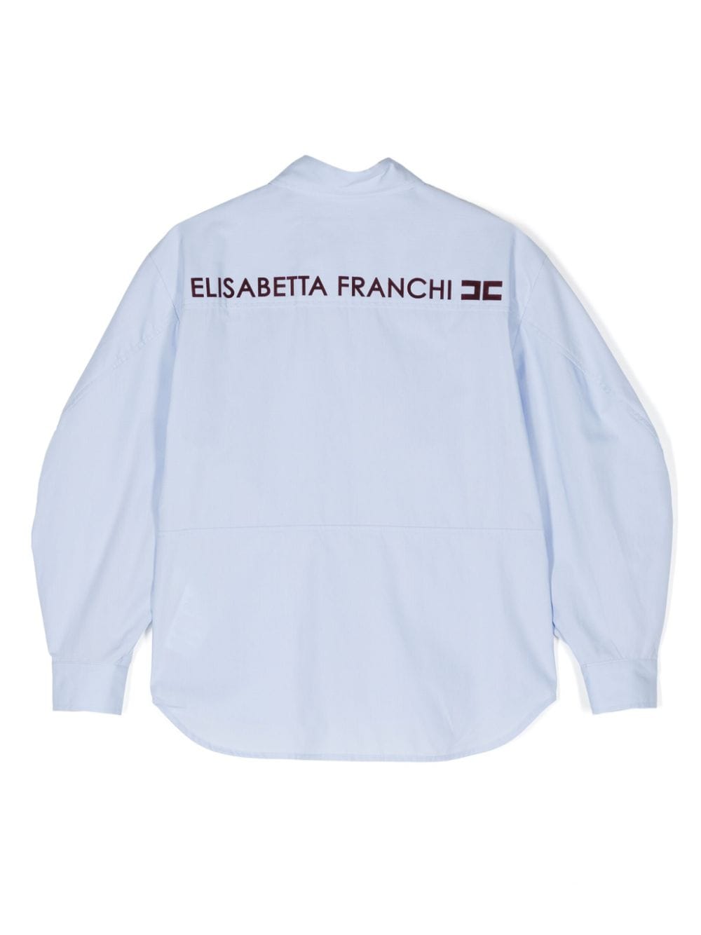 Elisabetta Franchi La Mia Bambina logo-flocked shirt - Blauw