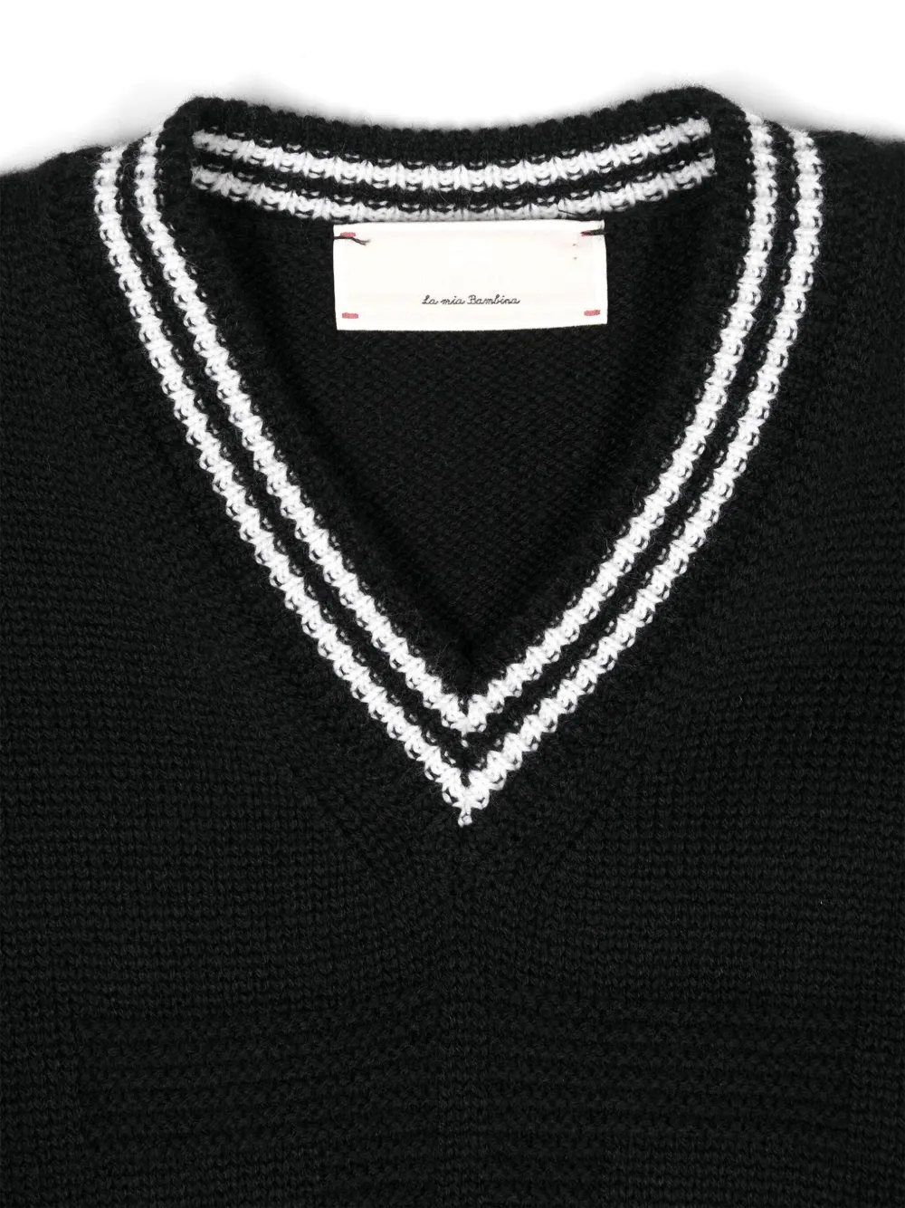 Shop Elisabetta Franchi La Mia Bambina Merino-wool Knitted Top In Black