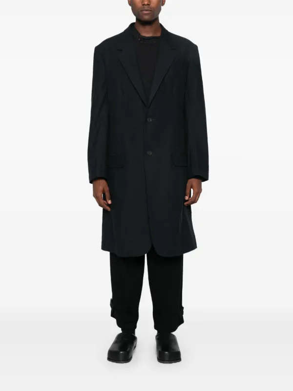 ブランド雑貨総合 Yohji Yamamoto graphic-print Coat | Black | FARFETCH ジャケット・アウター