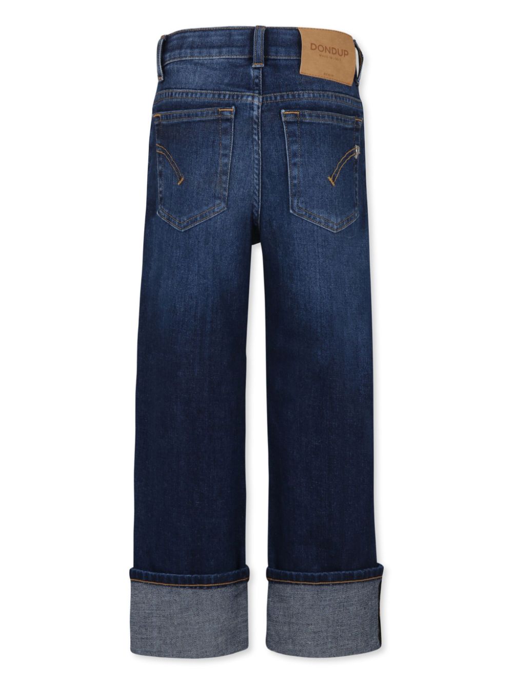 DONDUP KIDS logo-patch turn-up hem jeans - Blauw