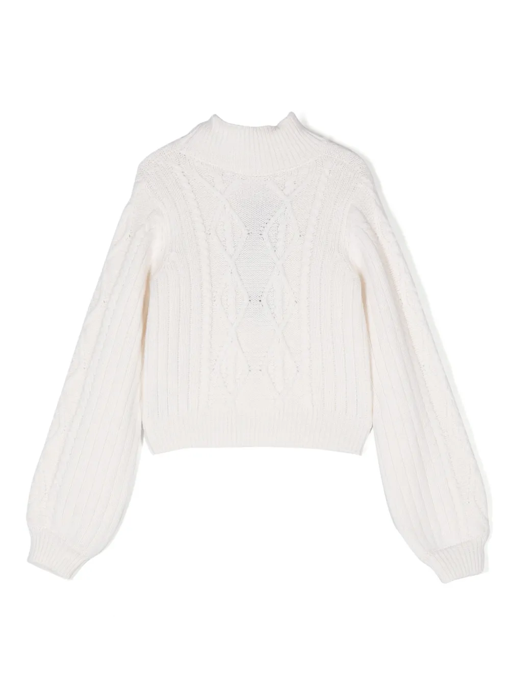 Elisabetta Franchi La Mia Bambina Trui met intarsia logo Wit