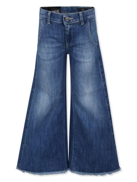 DONDUP KIDS fringed-hem flared jeans 