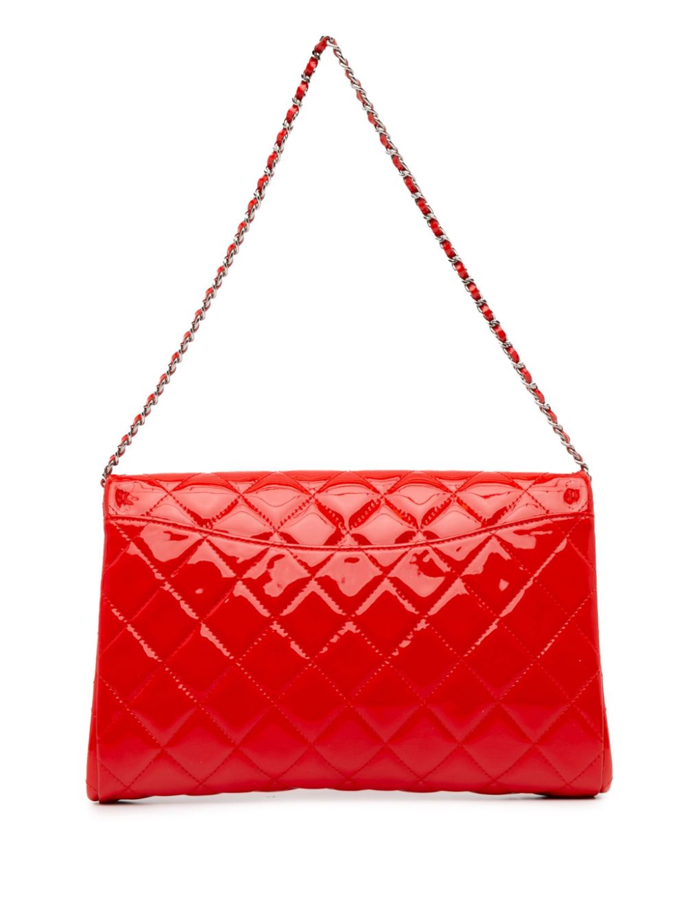 CHANEL Pre-Owned 2013-2014 CC gewatteerde lakleren clutch met ketting schoudertas - Rood