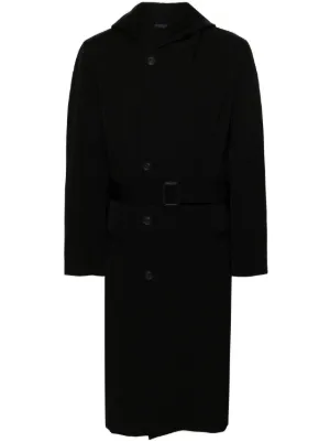 Raf Simons ブラックウールコート Raf Simons ダブルコート | ブラック | FARFETCH JP