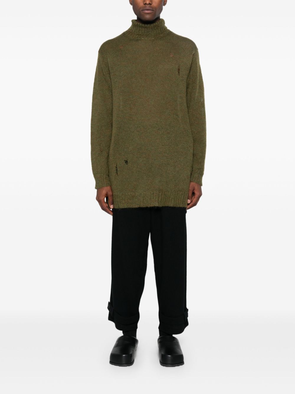 Yohji Yamamoto Gerafelde trui - Groen