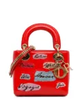 Christian Dior Pre-Owned 2016 Mini Sequin Embellished Lady Dior satchel - Red