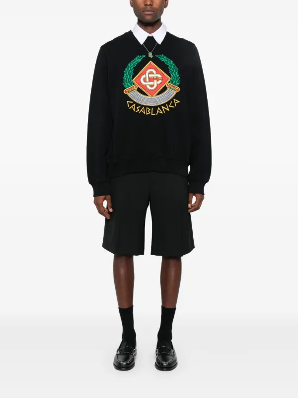 Embroidered crest jersey sweatshirt on sale