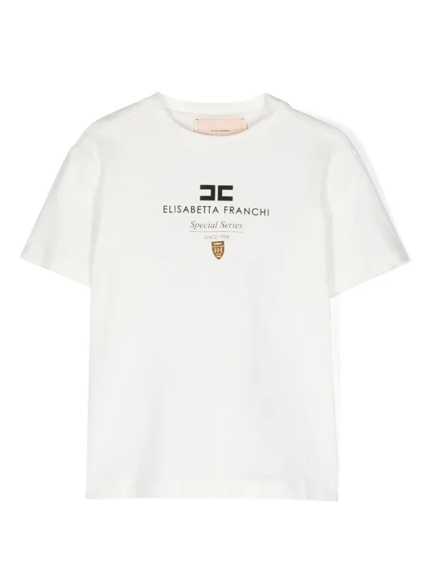 Elisabetta Franchi La Mia Bambina logo plaque T shirt White FARFETCH TR