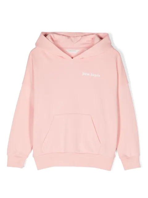 Palm Angels Kids Moletom de algodão com capuz e logo