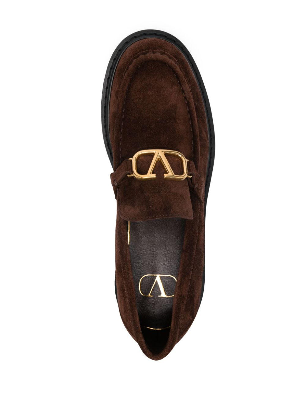 Shop Valentino Vlogo Signature Loafers In Brown