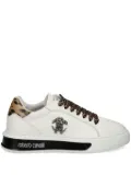 Roberto Cavalli Mirror Snake-plaque leather sneakers - White