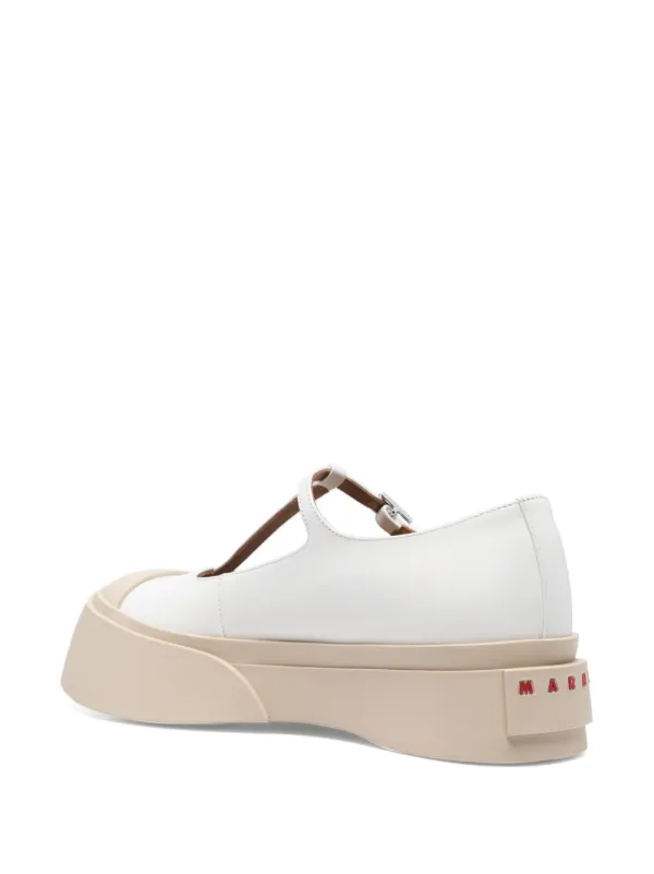 【Marni】ホワイトレザー Mary Jane スニーカー White nappa leather Mary Jane sneaker | Marni