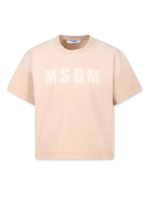 MSGM Kids Monogram  print t-shirt