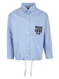MSGM Kids logo-print drawstring shirt - Blue