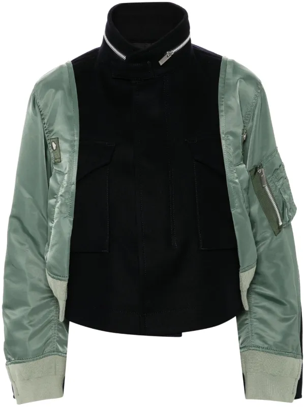 【送料&関税込】Sacai Panelled Funnel Neck Jacket Sacai Panelled Funnel Neck Jacket – Cettire