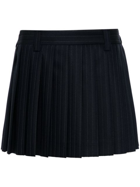 Miu Miu logo-patch mini skirt Women