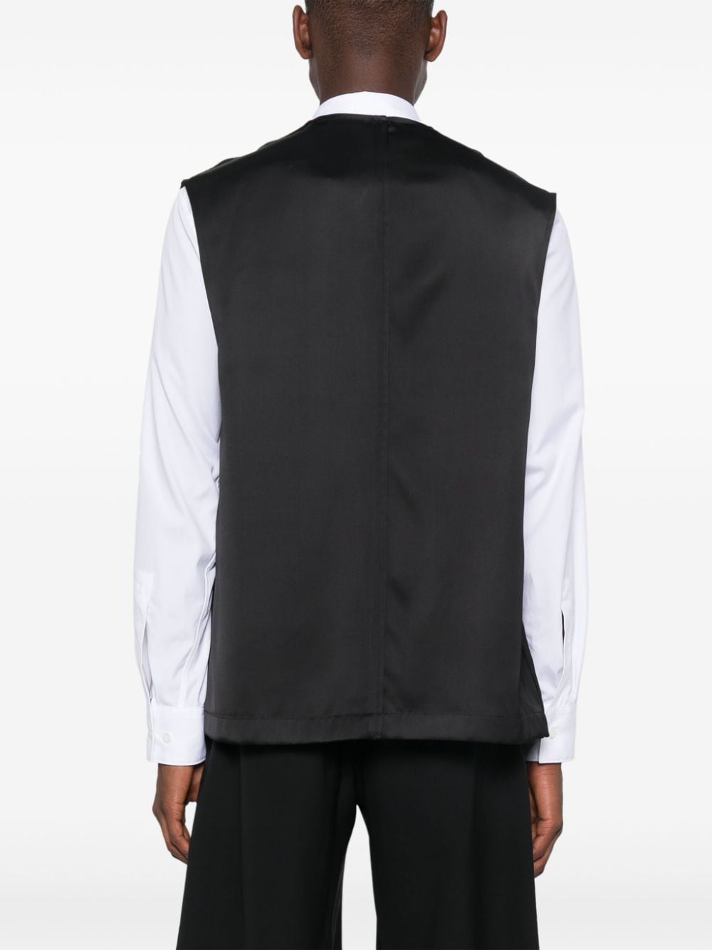 Shop Jil Sander Gabardine-weave Gilet In Black