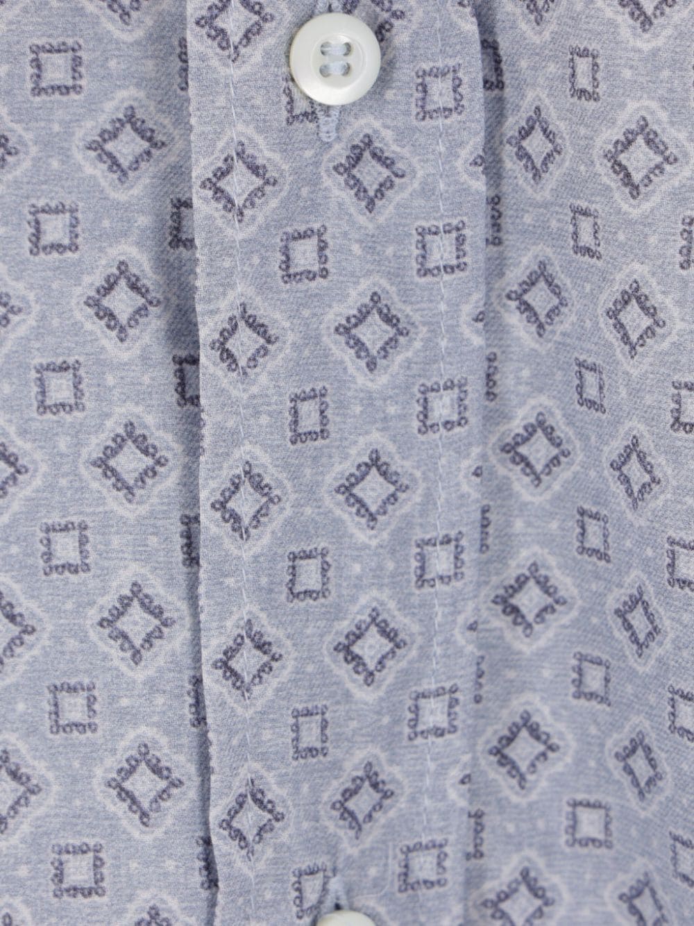 Shop Brunello Cucinelli Geometric-print Shirt In Blue