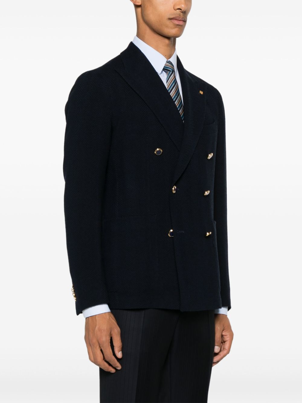 Tagliatore logo-brooch blazer Men