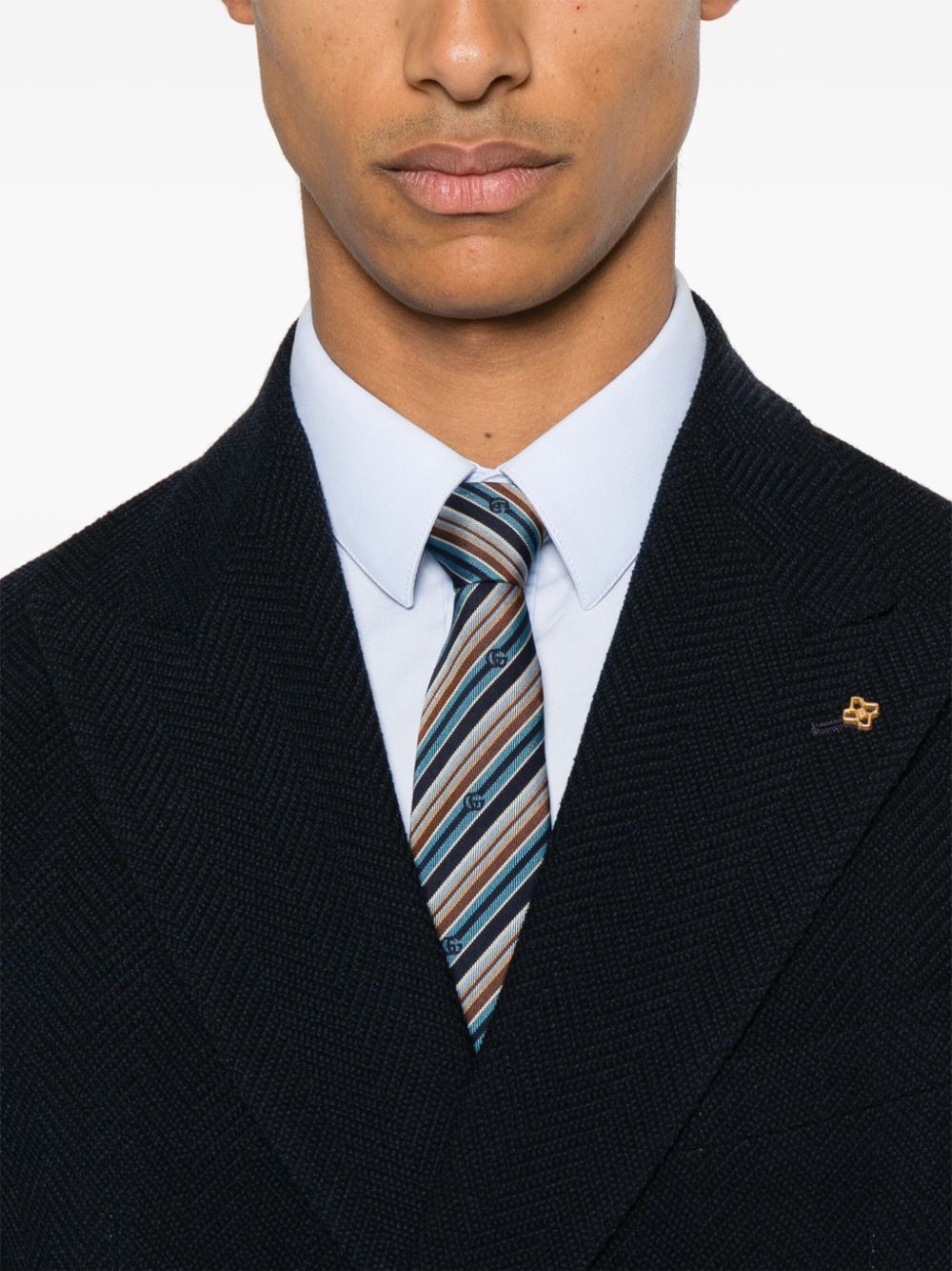 Tagliatore logo-brooch blazer Men