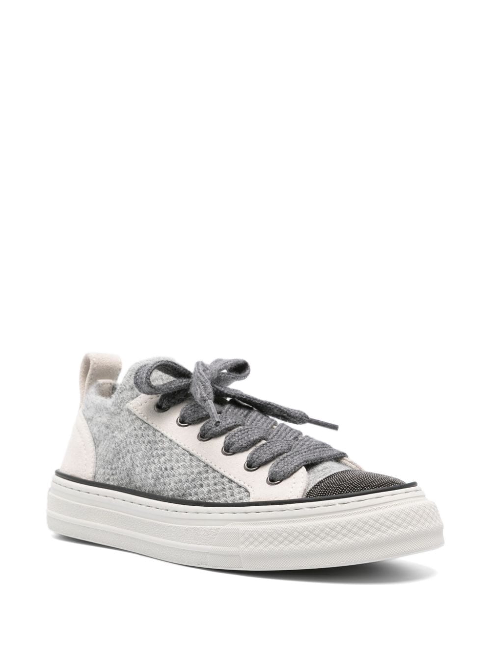 Shop Brunello Cucinelli Monili Chain-detail Sneakers In Grey