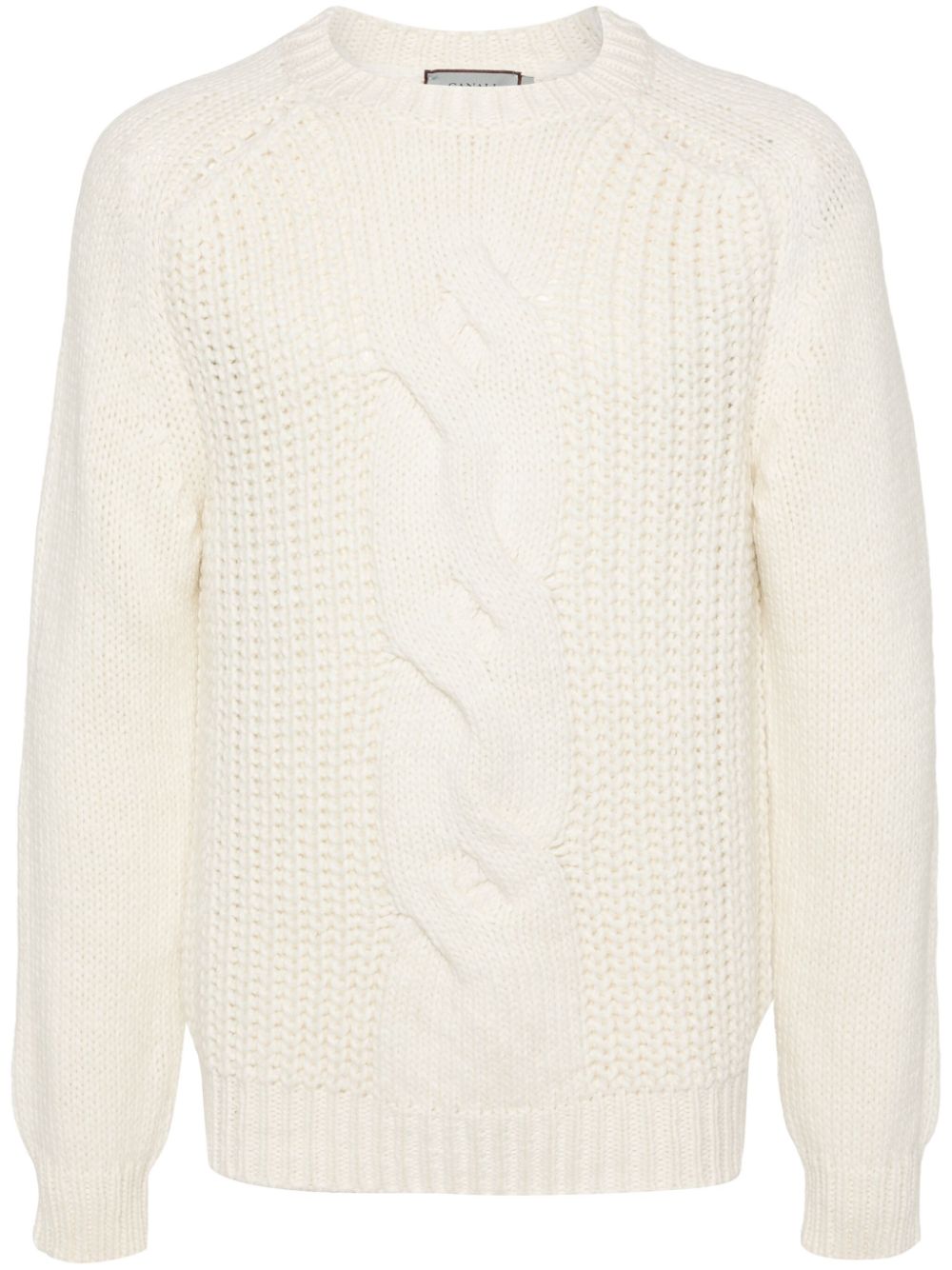 Canali Braided Ribbed Sweater In Multi