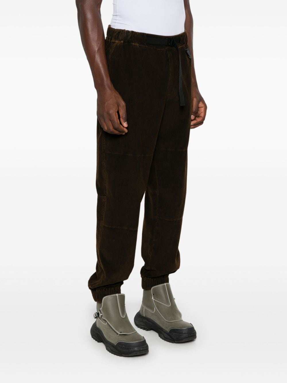 Shop Moncler Corduroy Trousers In Brown