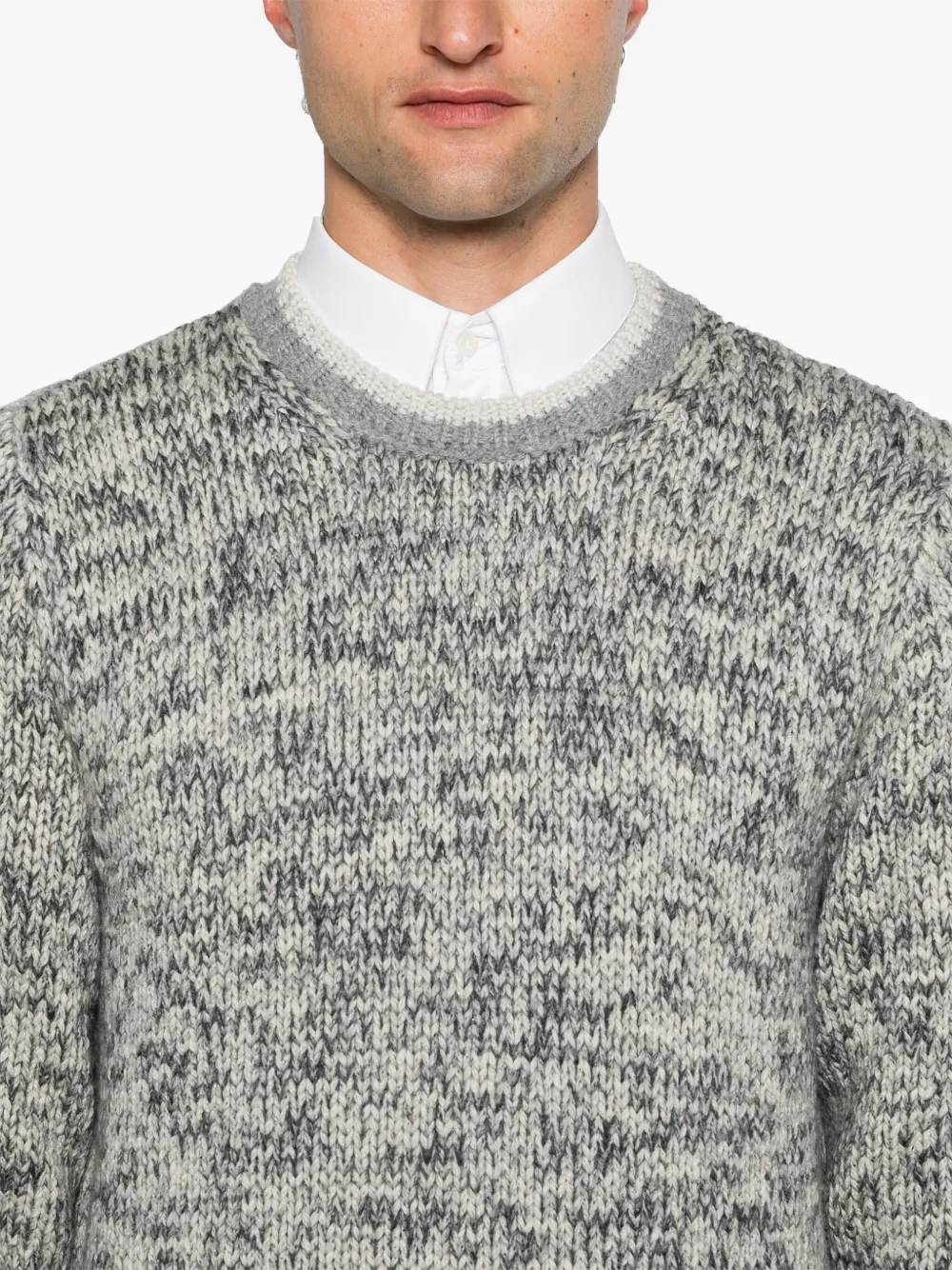 Canali Trui met mélange-effect Grijs