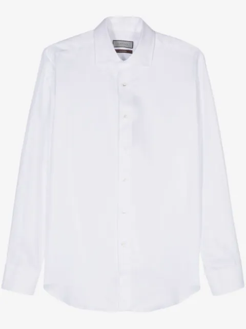 Canali spread-collar button-up shirt