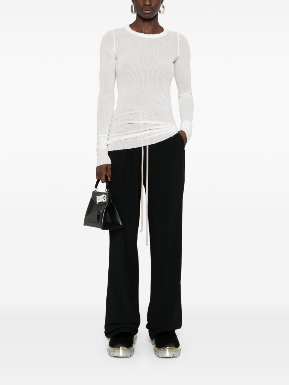 Rick Owens Geribbelde top - Wit