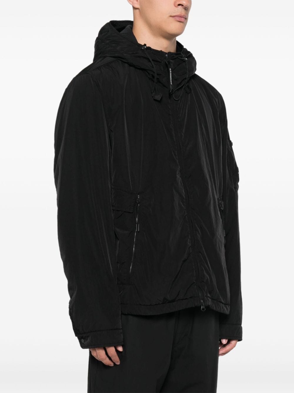 Shop C.p. Company Chrome-r Hooded Jacket In Black