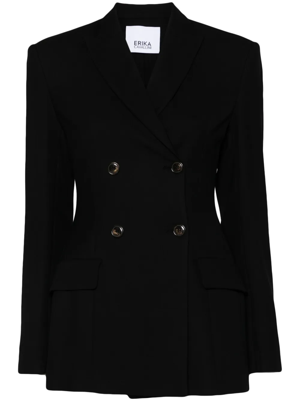 Erika Cavallini Blazer met dubbele rij knopen Zwart