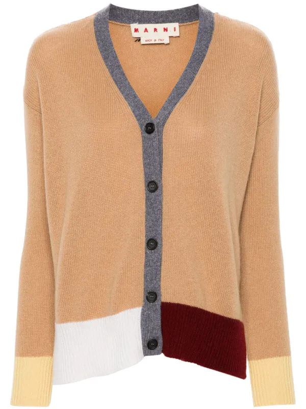 Marni logo-embroidered Cardigan | Brown | FARFETCH