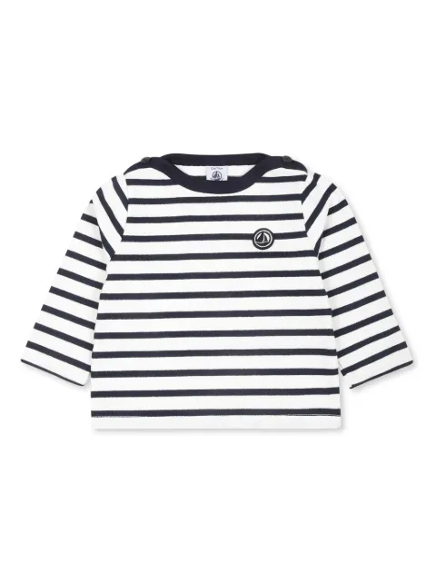 Petit Bateau logo-patch striped top 