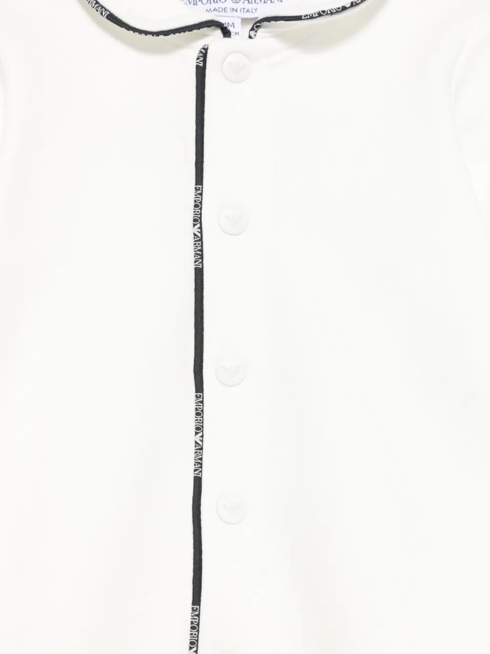 Emporio Armani Pipe-trim Pyjamas In 白色