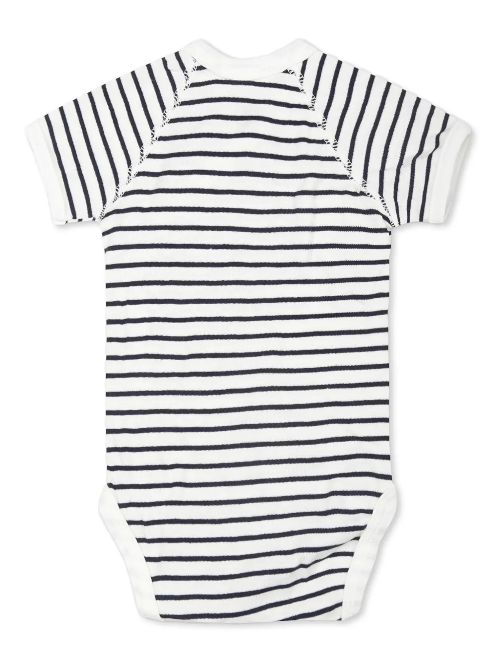 Petit Bateau Drie gestreepte rompers van biologisch katoen Wit