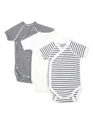 Petit Bateau striped organic cotton bodies (set of three) 