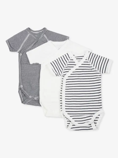 Petit Bateau Set di 3 body a righe
