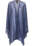 Talbot Runhof semi-sheer metallic cape - Blue