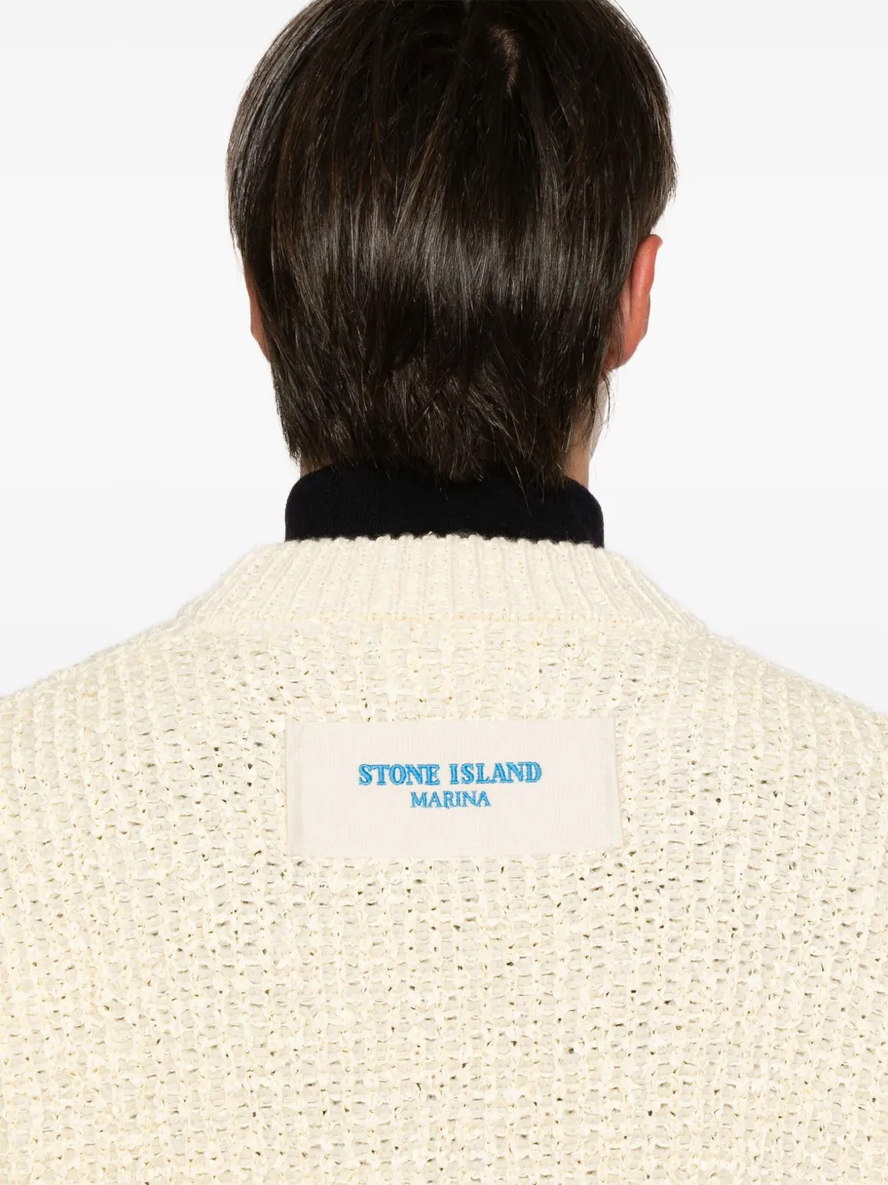 Stone Island Trui met logopatch Beige
