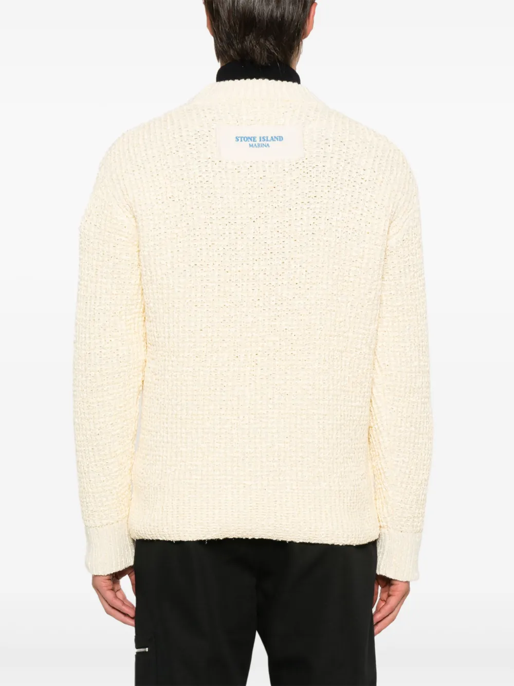Stone Island Trui met logopatch Beige