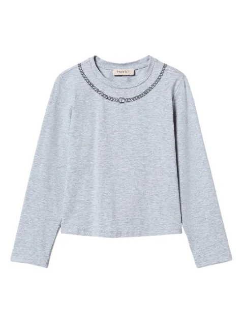 TWINSET Kids rhinestone necklace t-shirt 