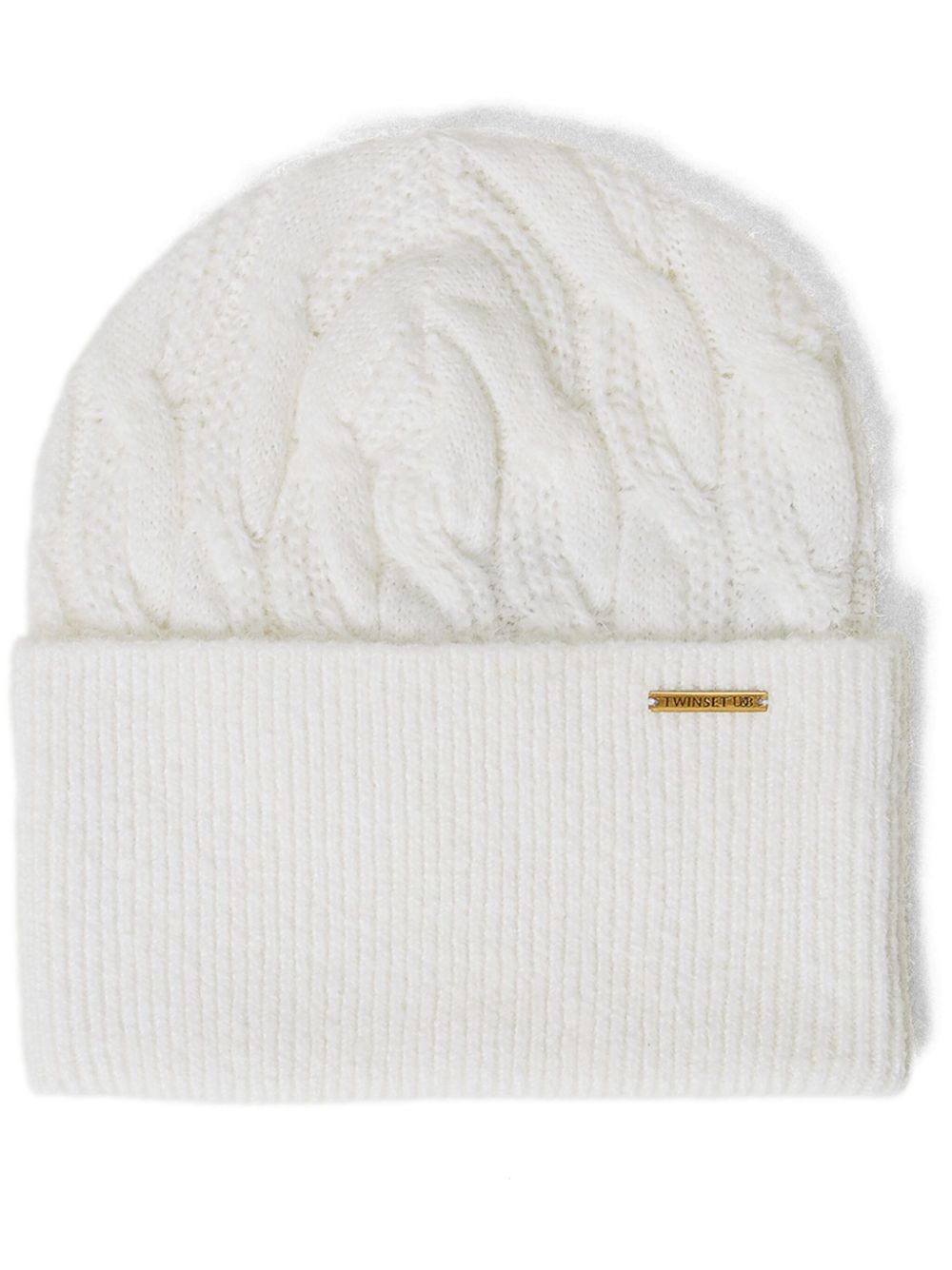 TWINSET cable-knit beanie hat - White